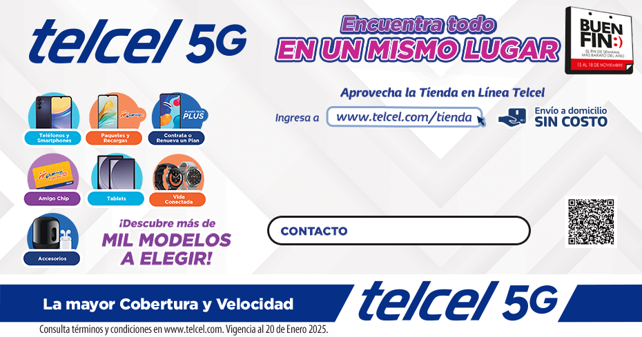 Promocional telcel con detalles de productos